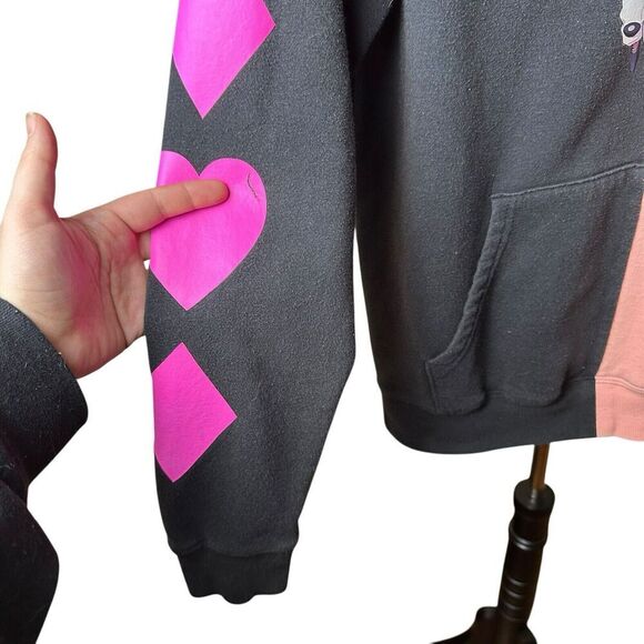 Hunter X Hot  Topic Hisoka Hoodie Split Pink Black Bungee Gum S | Anime Cosplay - Picture 4 of 8
